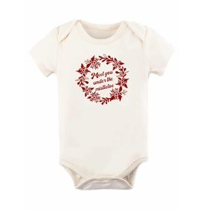 Baby Organic Cotton Bodysuit - Meet You Under The Mistletoe *